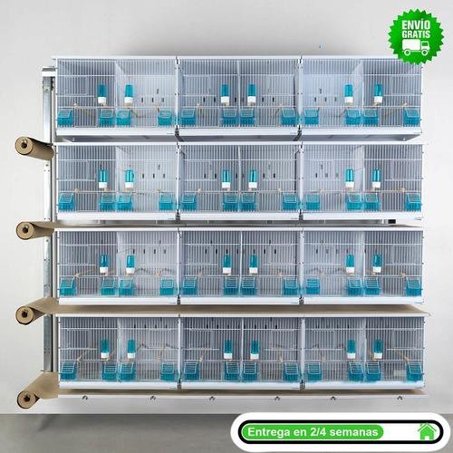 12 jaulas 63x40x40h  (3 columnas y 4 filas)