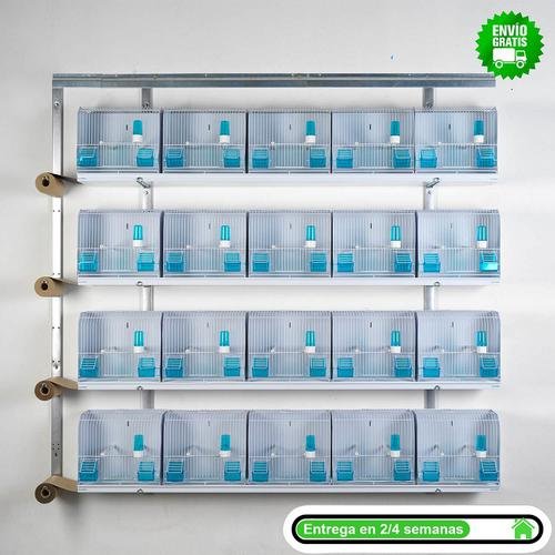 16 jaulas 35x17x30h (4 columnas y 4 filas)