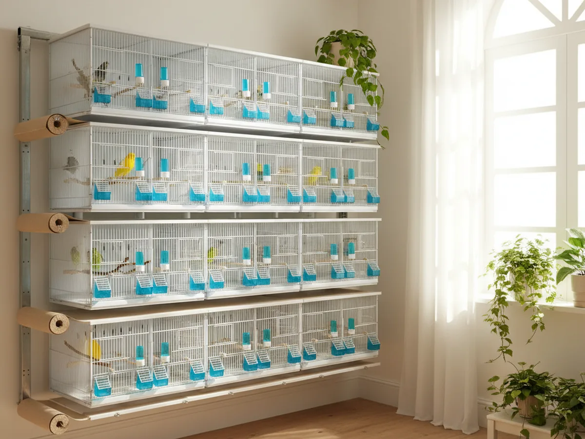 20 jaulas 63x40x40h  (5 columnas y 4 filas)