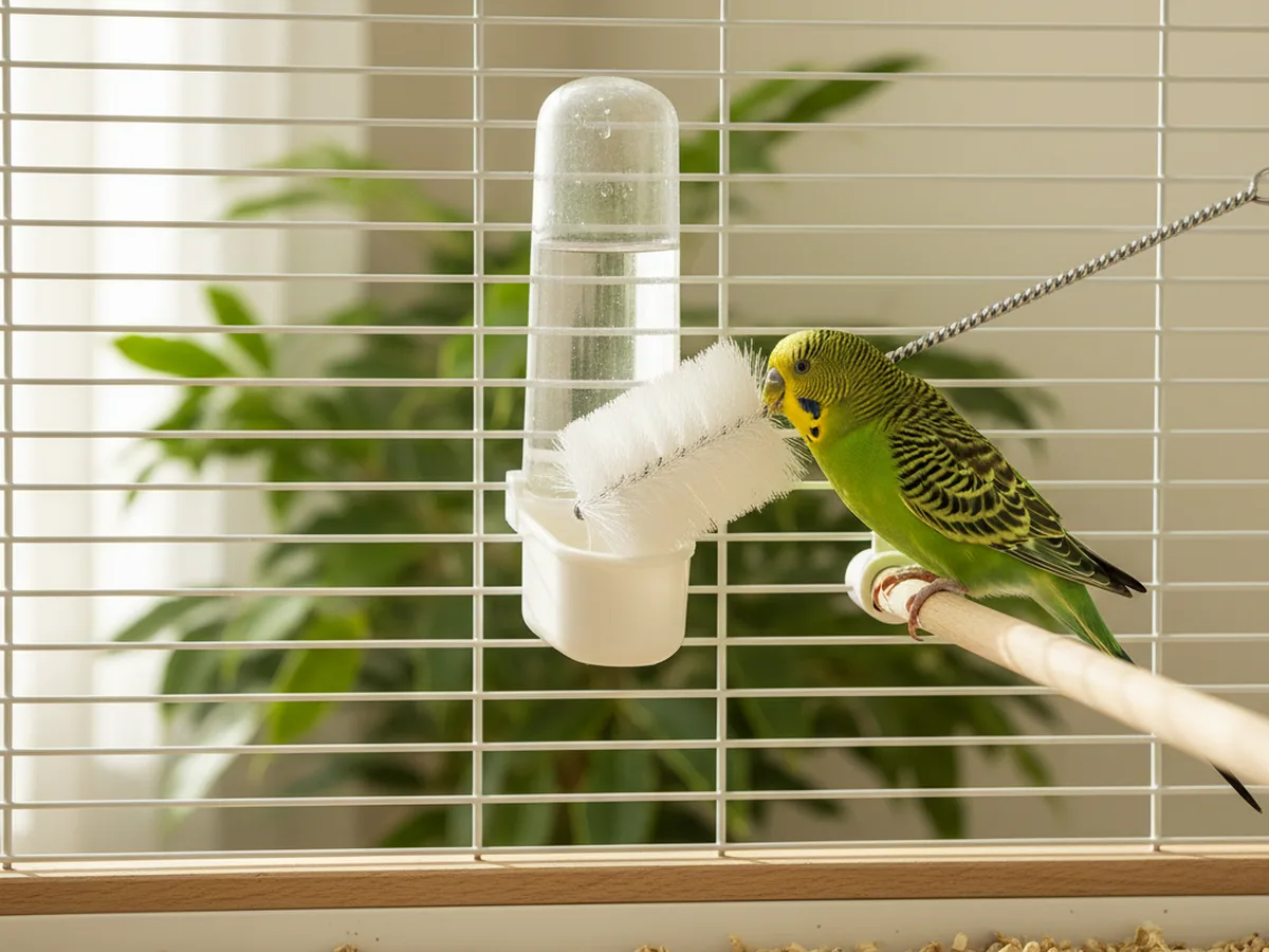 Cepillo de 50 mm de diámetro para fregar accesorios y estructuras del aviario