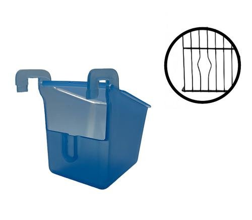 Comedero tapa Azul/Azul ( Jaulas Pedrós Orificio)