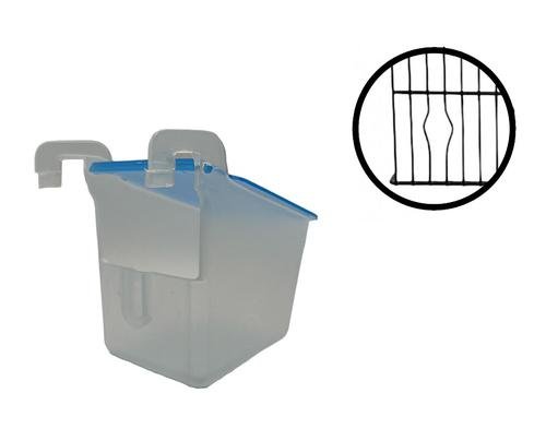 Comedero tapa Azul/Trans ( Jaulas Pedrós Orificio)