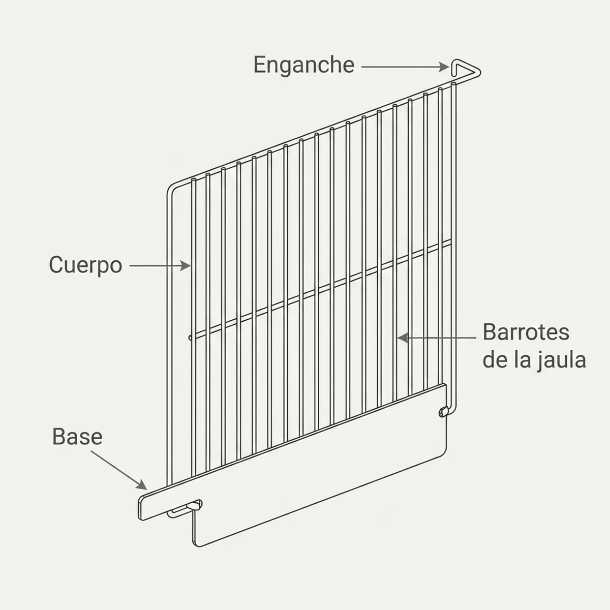 Divisor De Rejilla Blanco 29cm — piezas y montaje