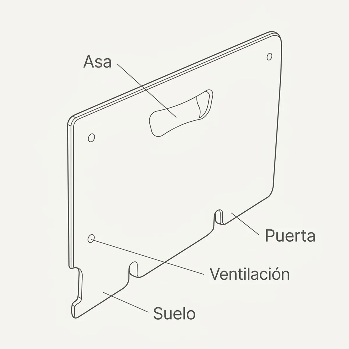 Divisoria para Tino — piezas y montaje
