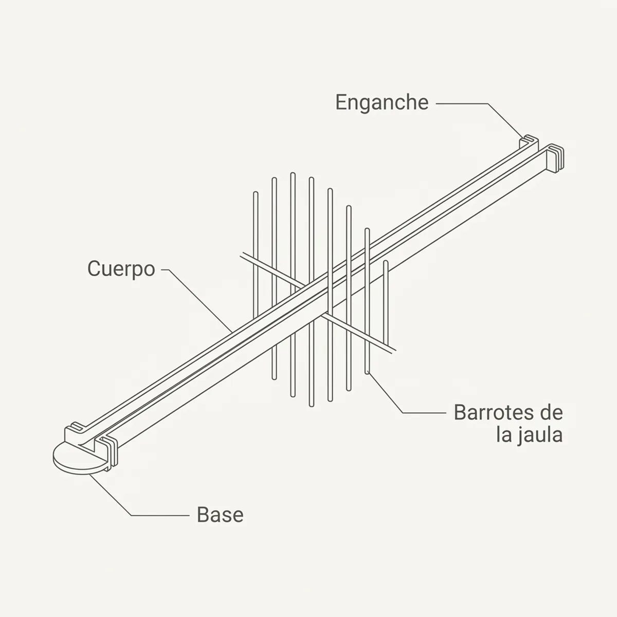 GuÍa para pared divisoria para jaula de crÍa 58cm — piezas y montaje