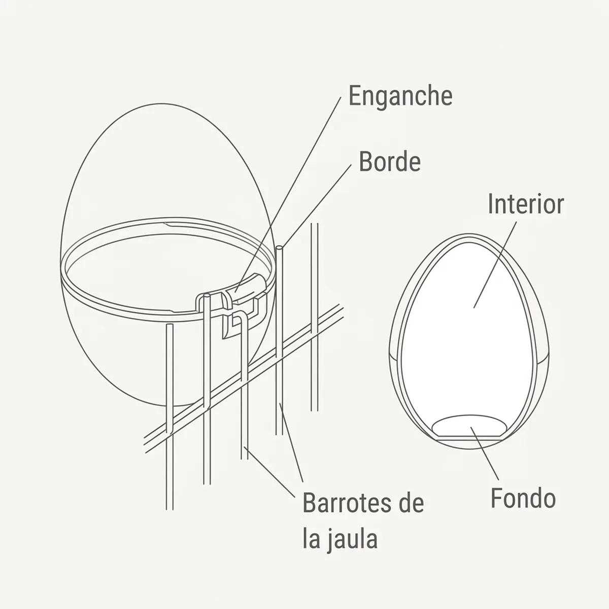 Huevos plástico Palomas 2GR — piezas y montaje