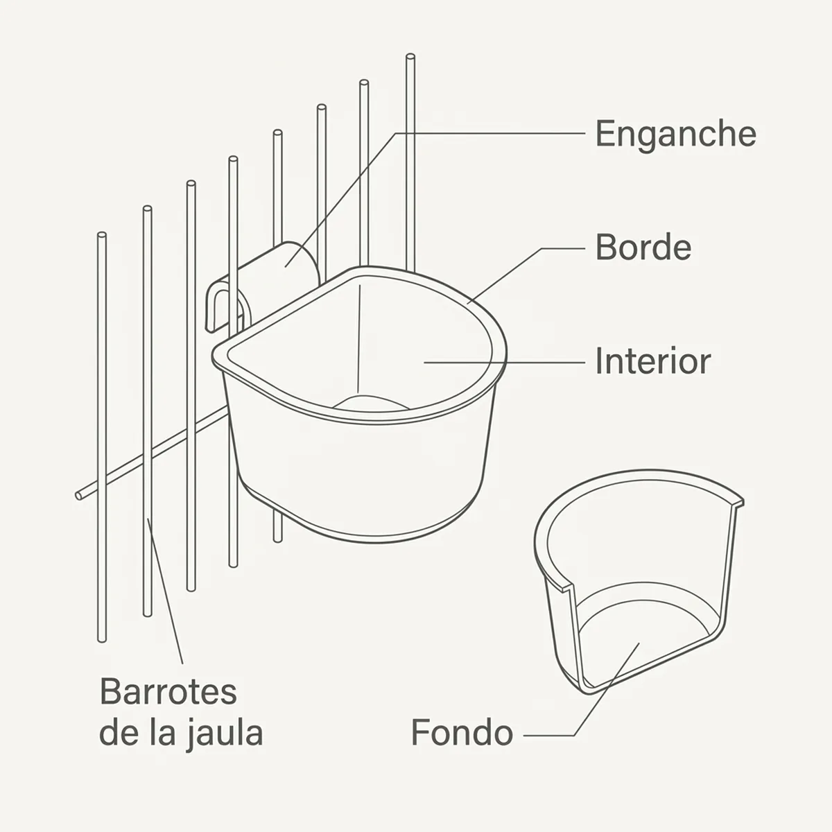 Huevo pequeño Canario (Gris) — piezas y montaje