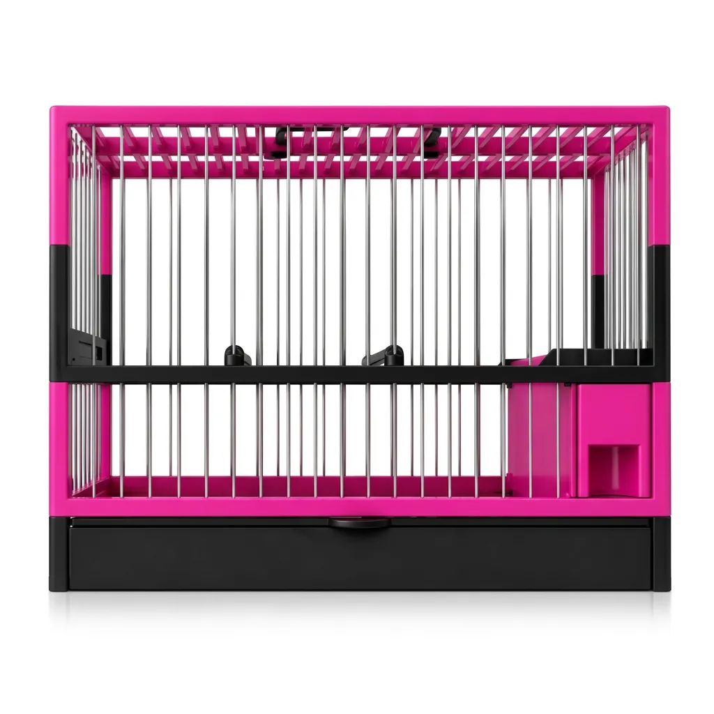 Jaula C-2 Rosa/Negro con Rejilla + Bandeja