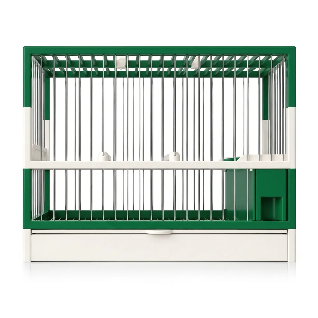 Jaula C-2 Verde/Blanco con Rejilla + Bandeja