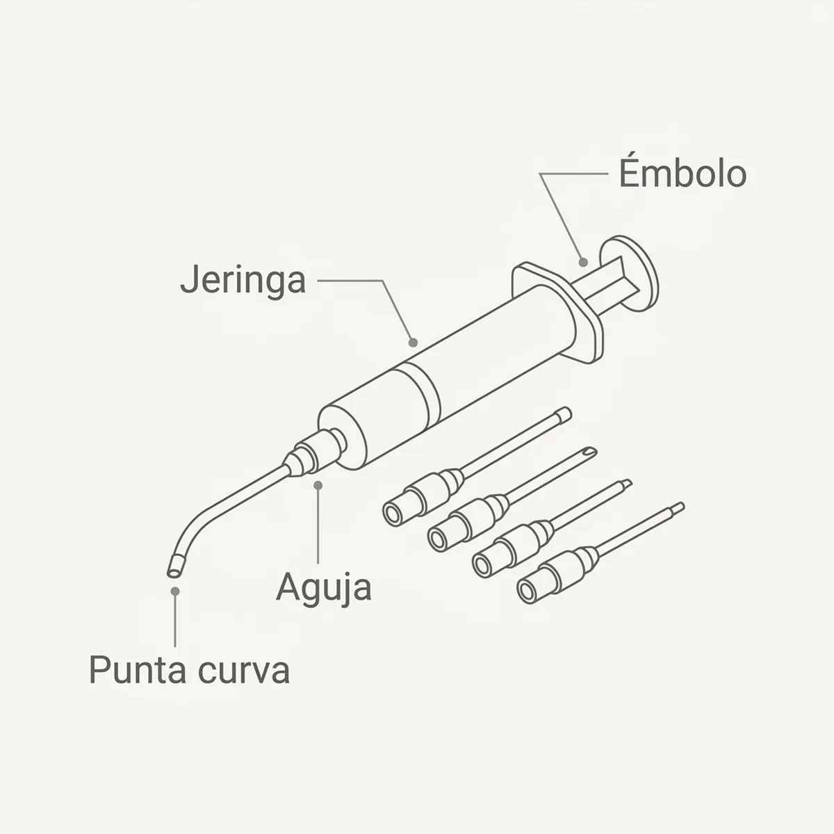 Kit agujas embuchar, 5 Medidas diferentes — piezas y montaje