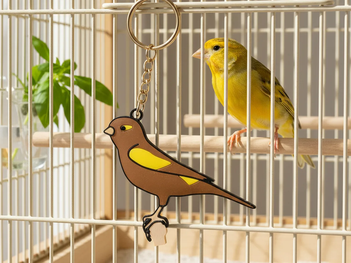 Llavero Canario Bruno Pastel Amarillo Mosaico M