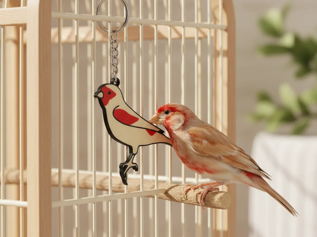 Llavero Canario Isabela Pastel Rojo Mosaico Macho