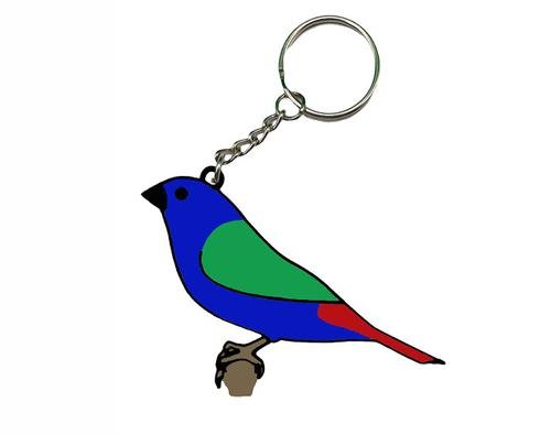 Llavero diamante tricolor azul