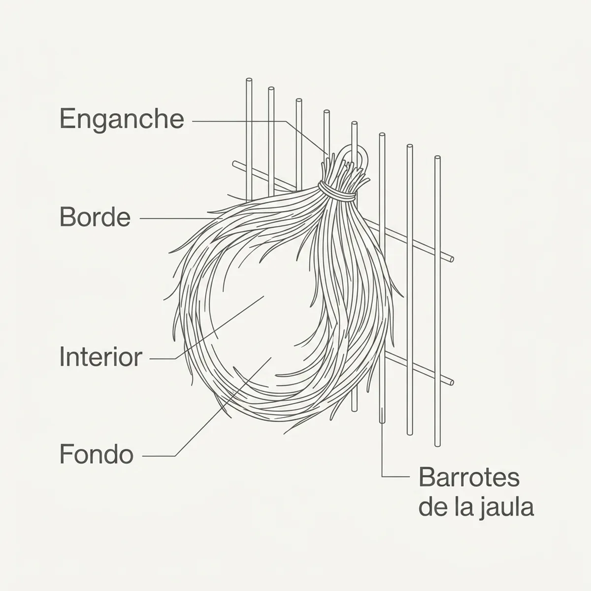 Mazo de Coco Sisal Fibre — piezas y montaje