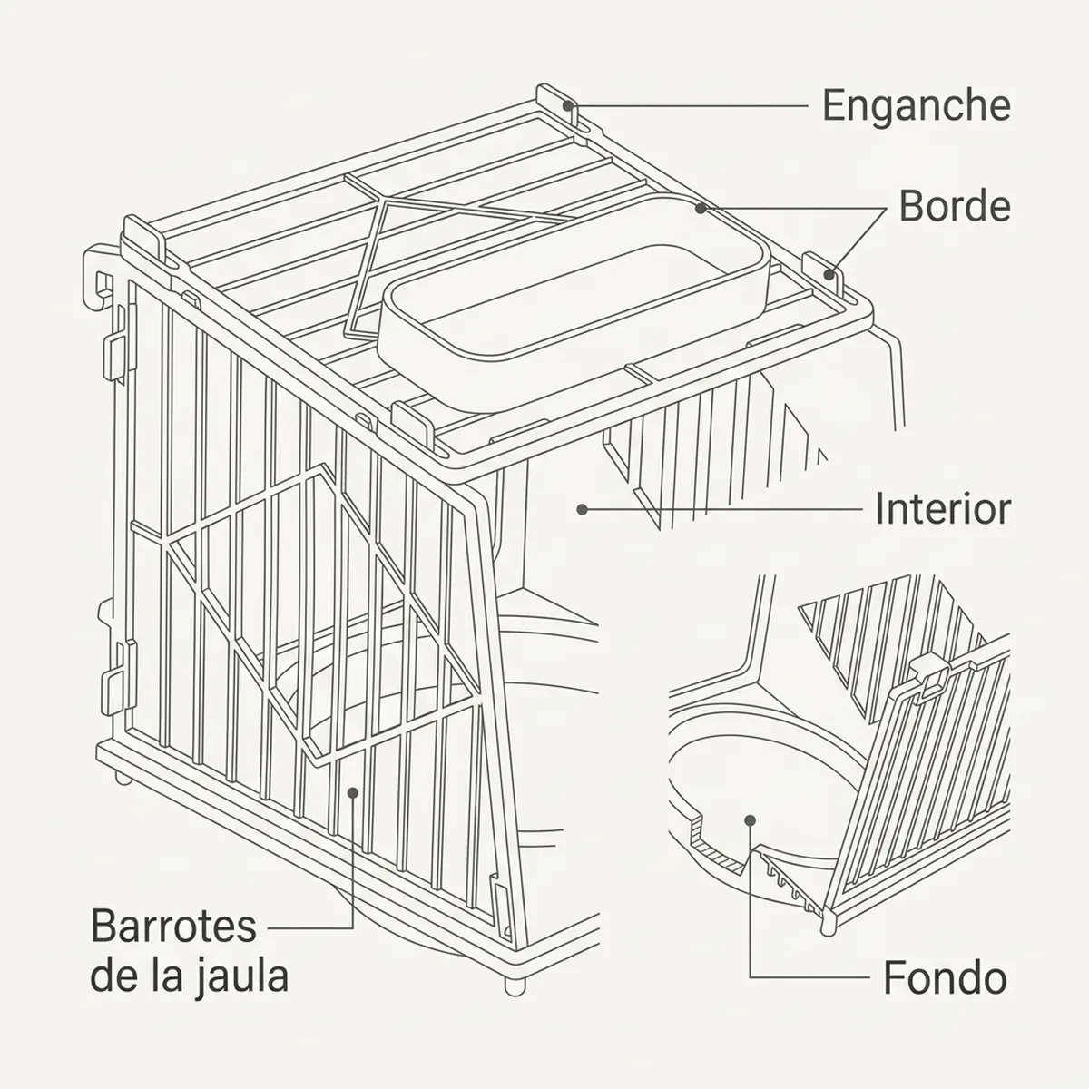 Nido Arquímedes 10 cm Blanco STA — piezas y montaje