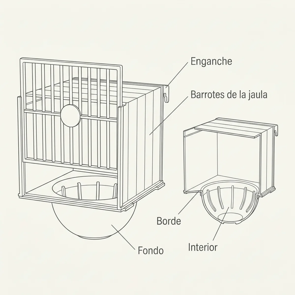 Nido Externo Lujo  Ø 10 (Beige) — piezas y montaje