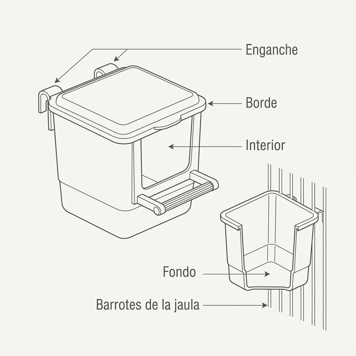 Nido para exóticos Marrón — piezas y montaje
