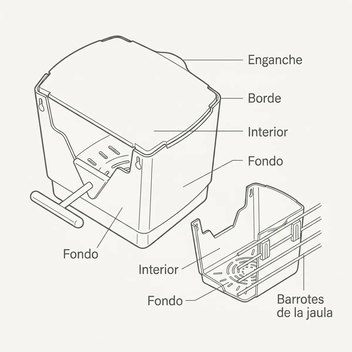 Nido para exóticos Verde — piezas y montaje