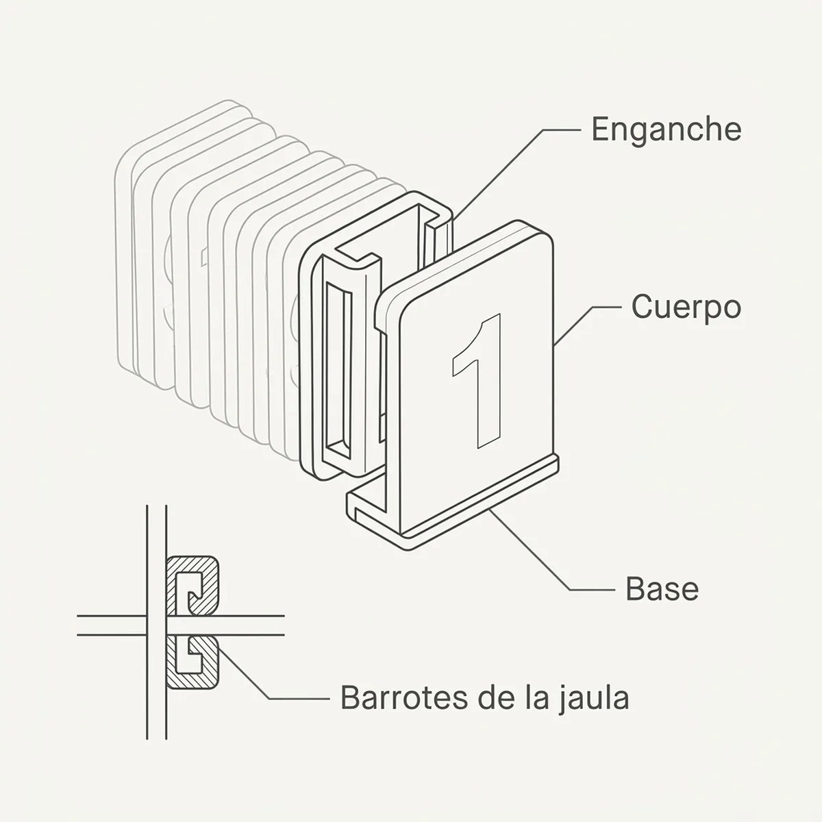 Números para Jaulas (del 1 al 10) – Amarillo — piezas y montaje
