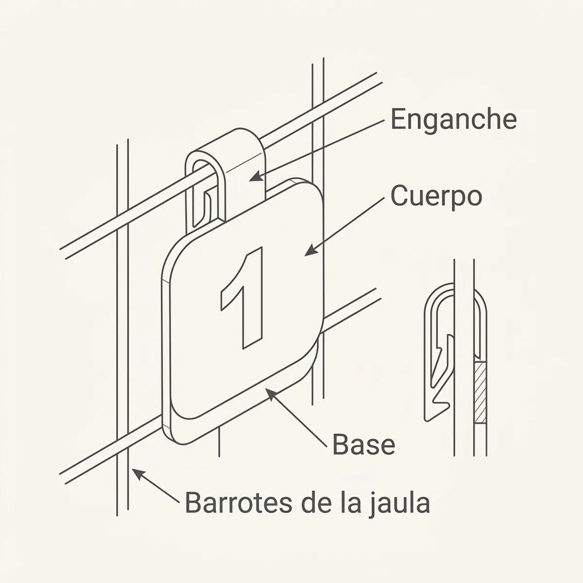 Números para Jaulas (del 1 al 20) – Negro — piezas y montaje