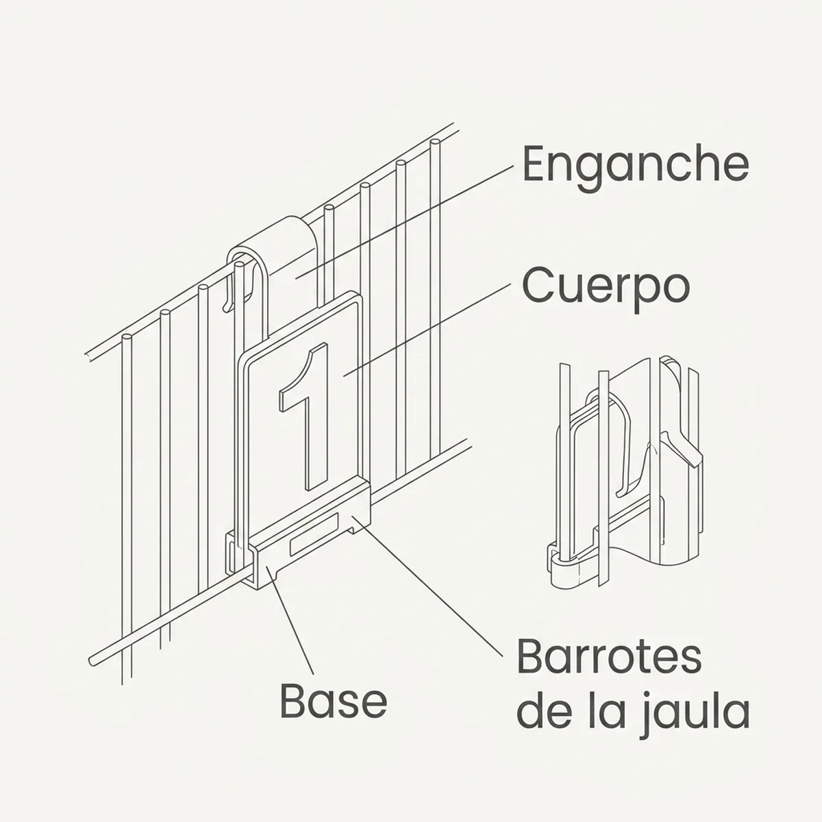 Números para Jaulas (del 1 al 20) – Verde — piezas y montaje