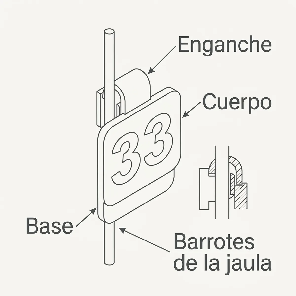 Números para Jaulas (del 1 al 30) – Amarillo — piezas y montaje