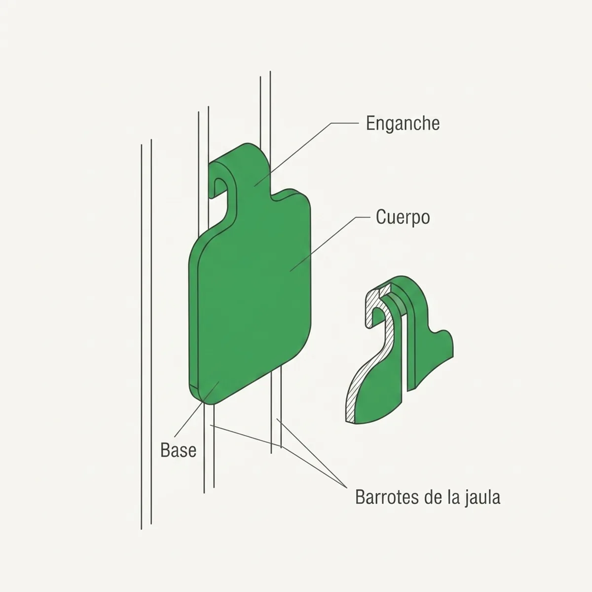 Números para Jaulas (del 1 al 50) – Verde — piezas y montaje