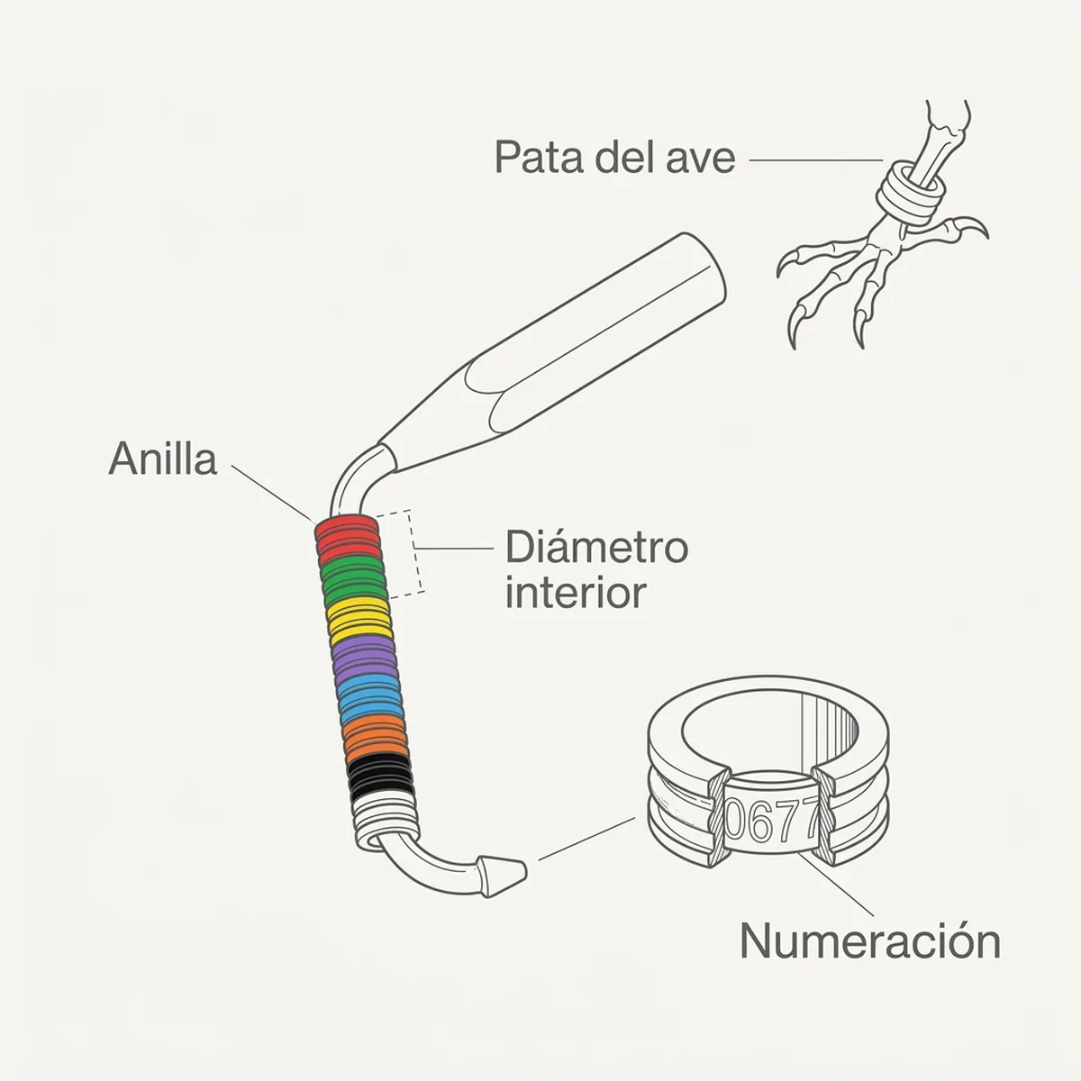Anilla abierta o cerrada en aves: diferencias, usos y calibres