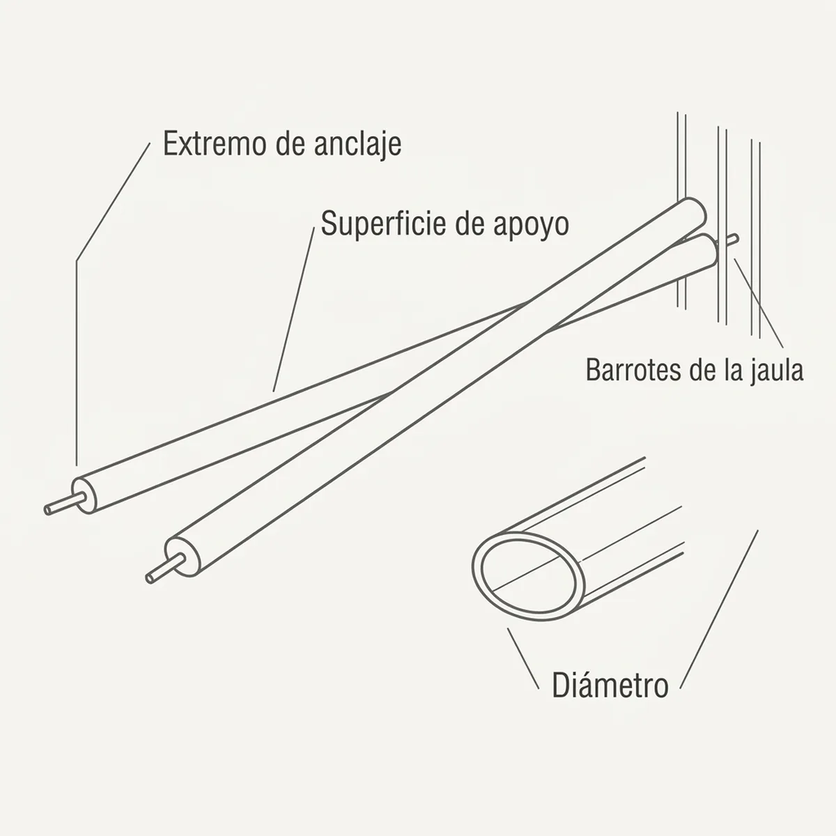 Palo Madera ovalado 42cm (especial heridas) — piezas y montaje