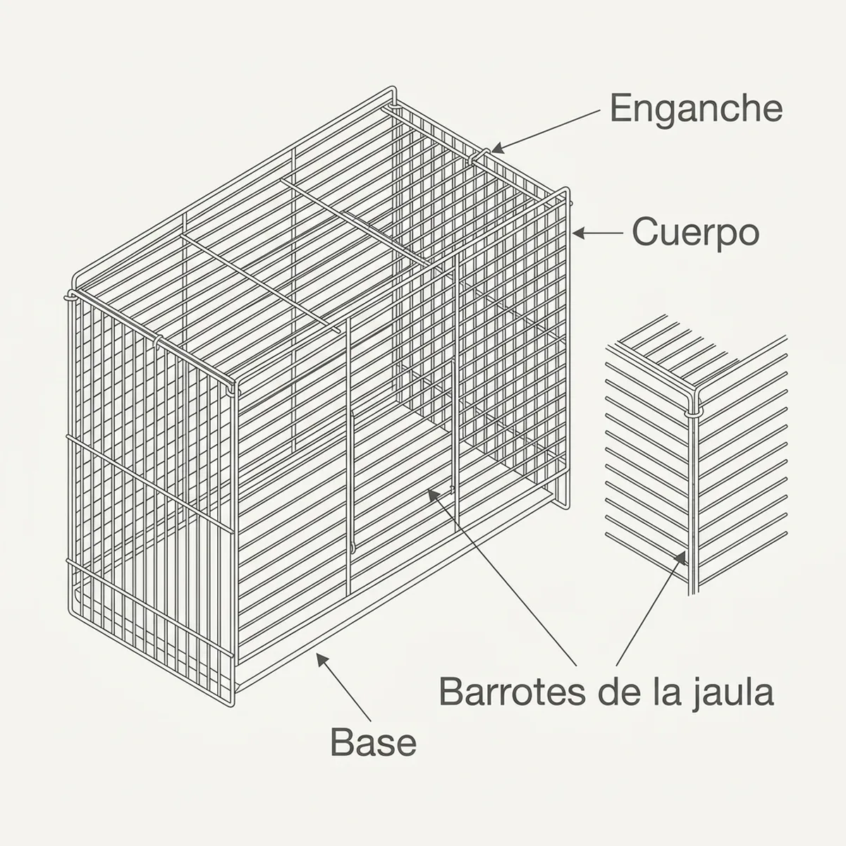 Parrilla 45cm verde — piezas y montaje