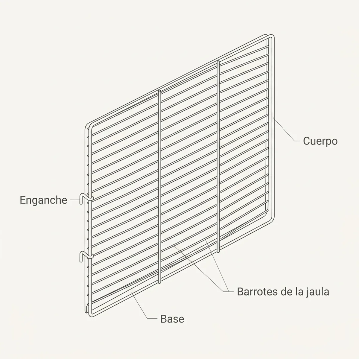 Parrilla 58cm Blanco New Canariz — piezas y montaje