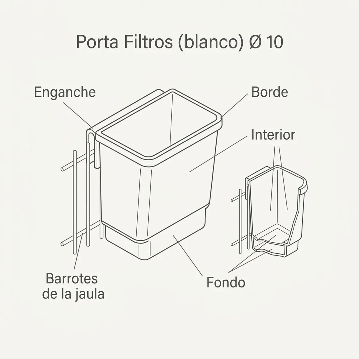 Porta Filtros (blanco) Ø 10