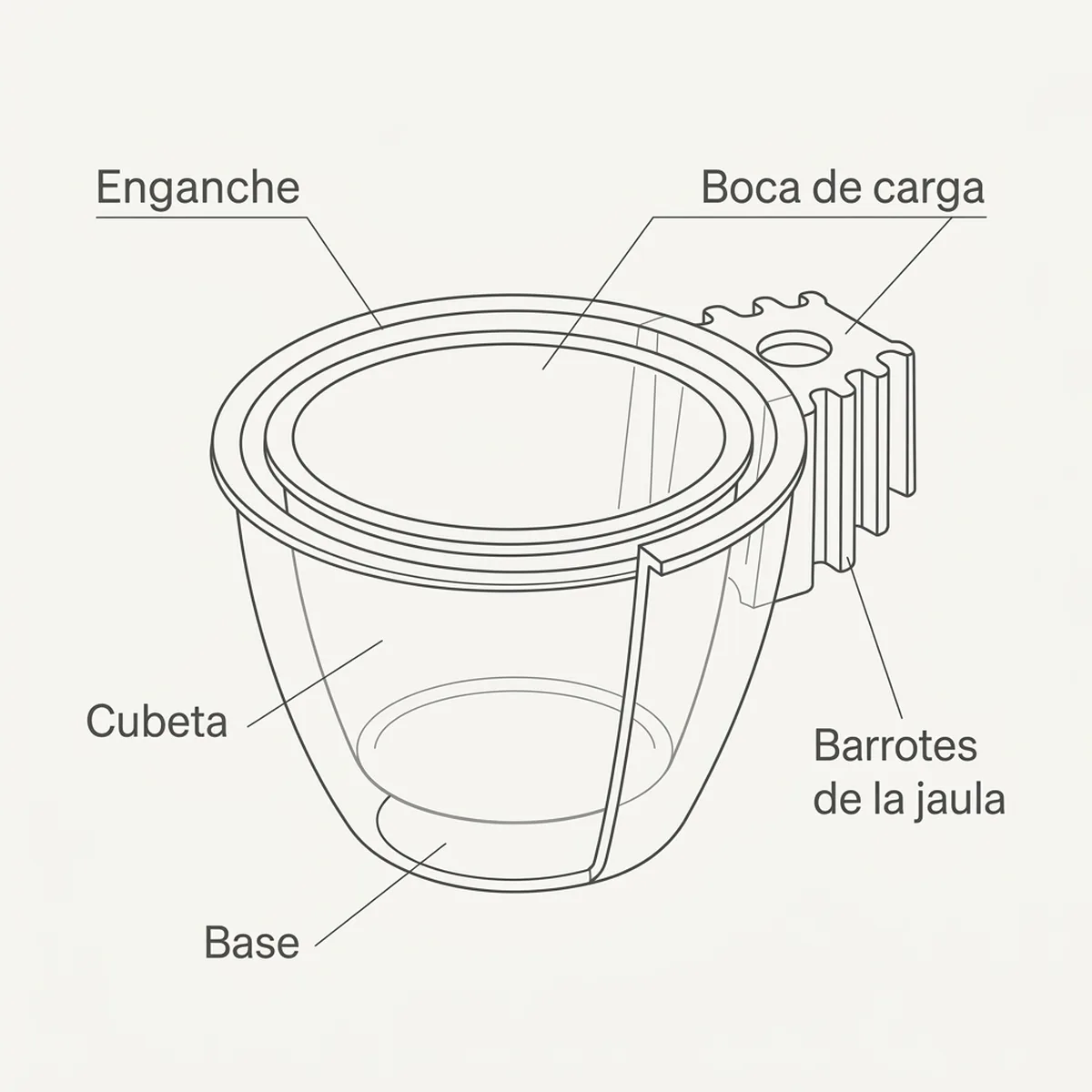 Porta huevos Ø 4 — piezas y montaje