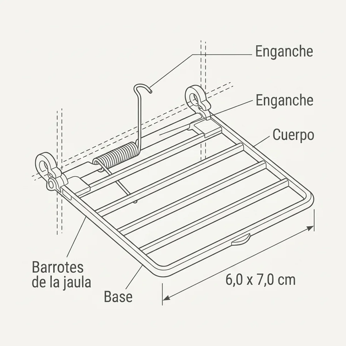 Puerta para jaula hierro vertical — piezas y montaje