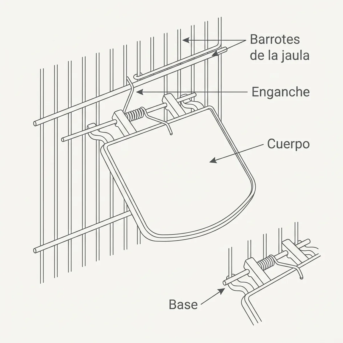 Puerta Soporte Belgio — piezas y montaje