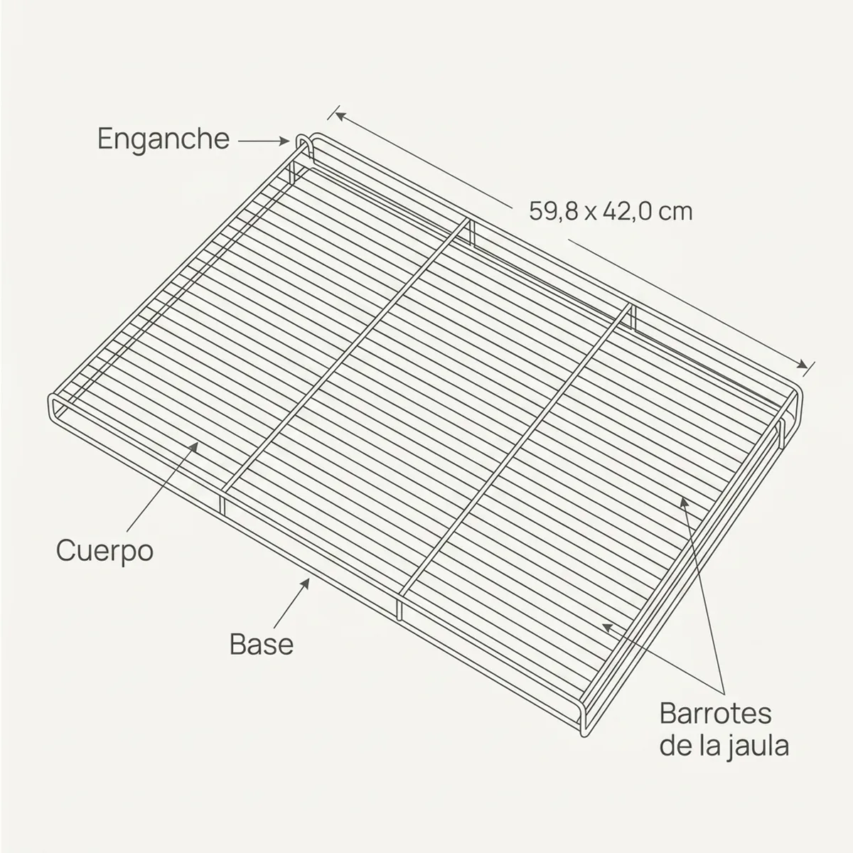 Rejilla suelo para jaulas de cría de 120 2GR — piezas y montaje