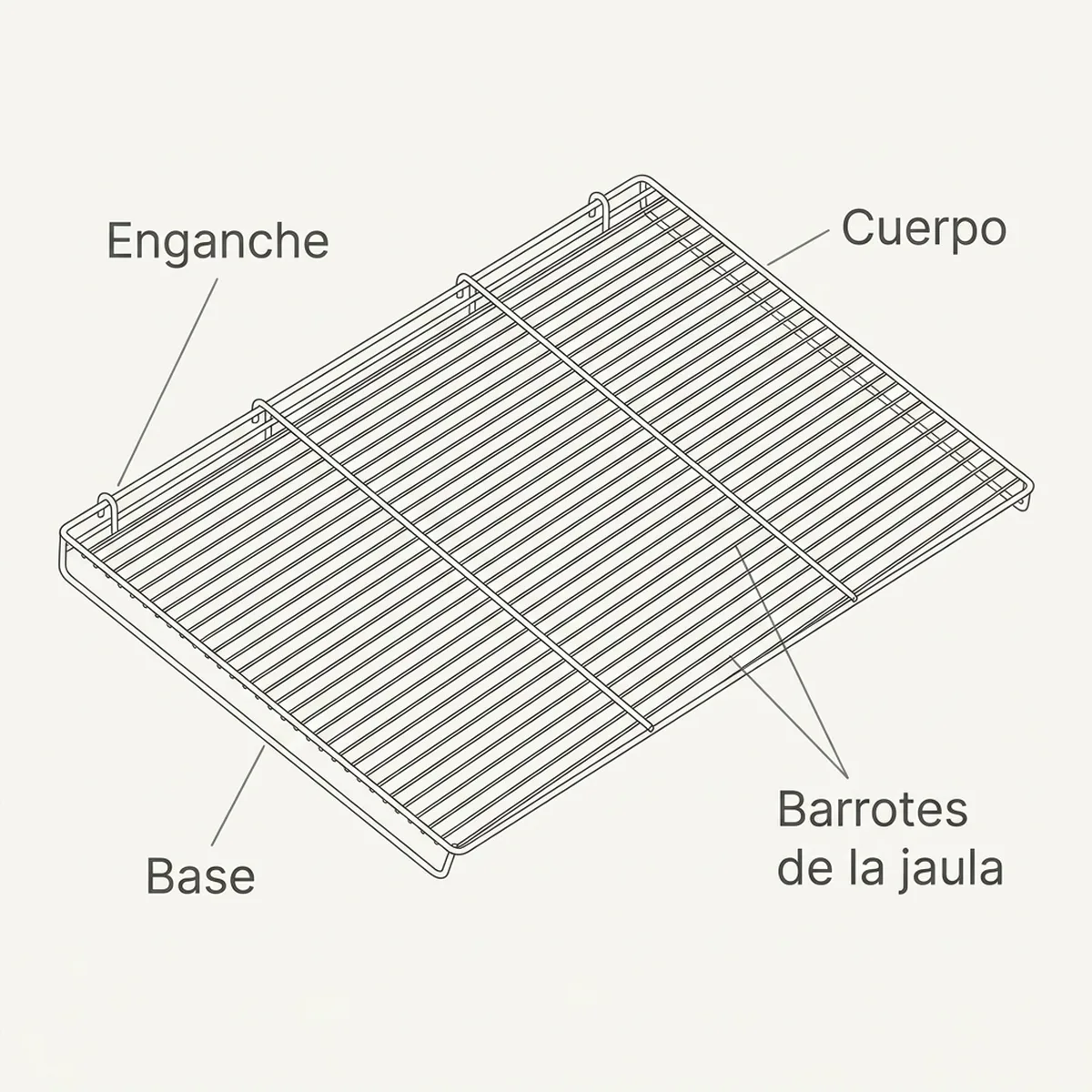 Rejilla zincada suelo para jaulas cría de 120 2GR — piezas y montaje