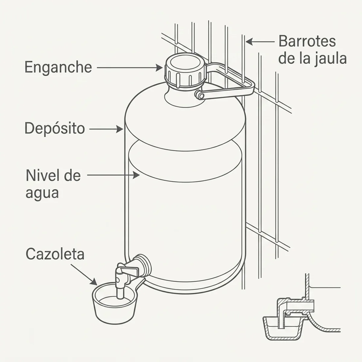 Tanque para sistema gota 10Lt — piezas y montaje