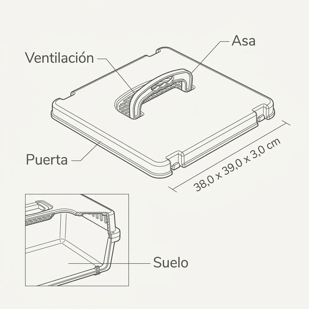 Tapa Transportín Tino 2GR — piezas y montaje