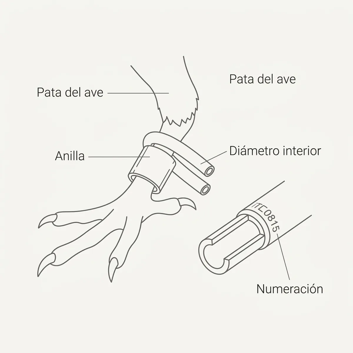 Tubo para Kit cubre-anillas — piezas y montaje